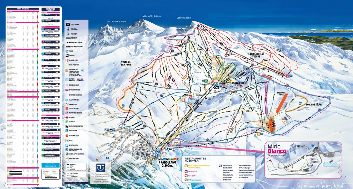 Mappa delle piste Sierra Nevada