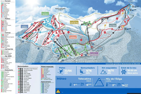 Mappa delle piste La Molina